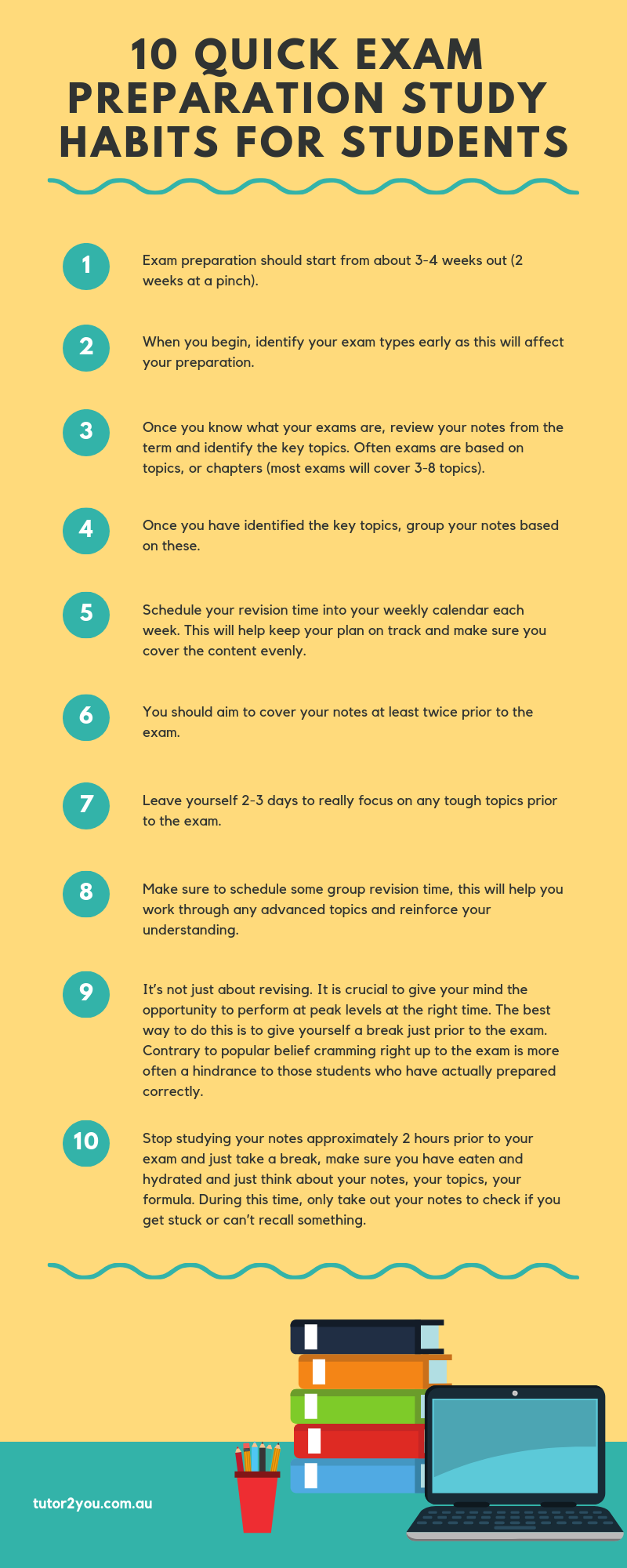 10 exam preparation study tips for students - infographic | Tutor2you